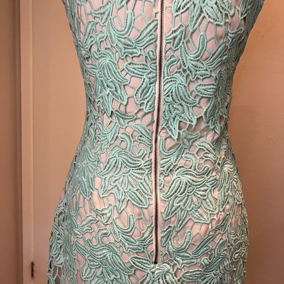 Keepsake True Love Mint Lace Sleeveless Mini Dress, Size Medium - Picture 12 of 16